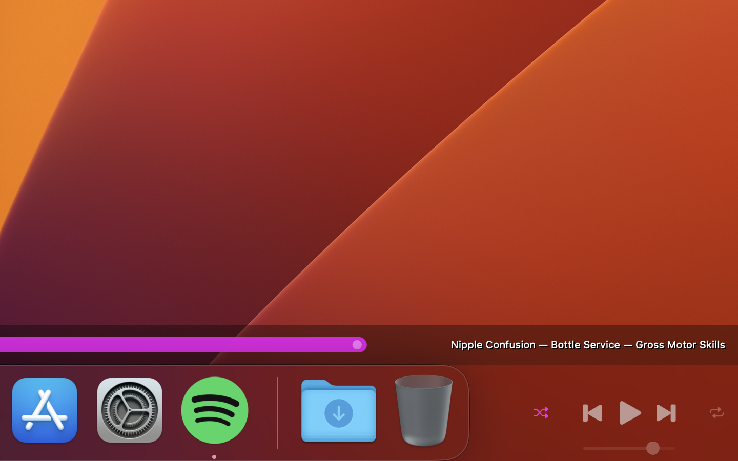 Spotify Apple Music controls in macOS Dock