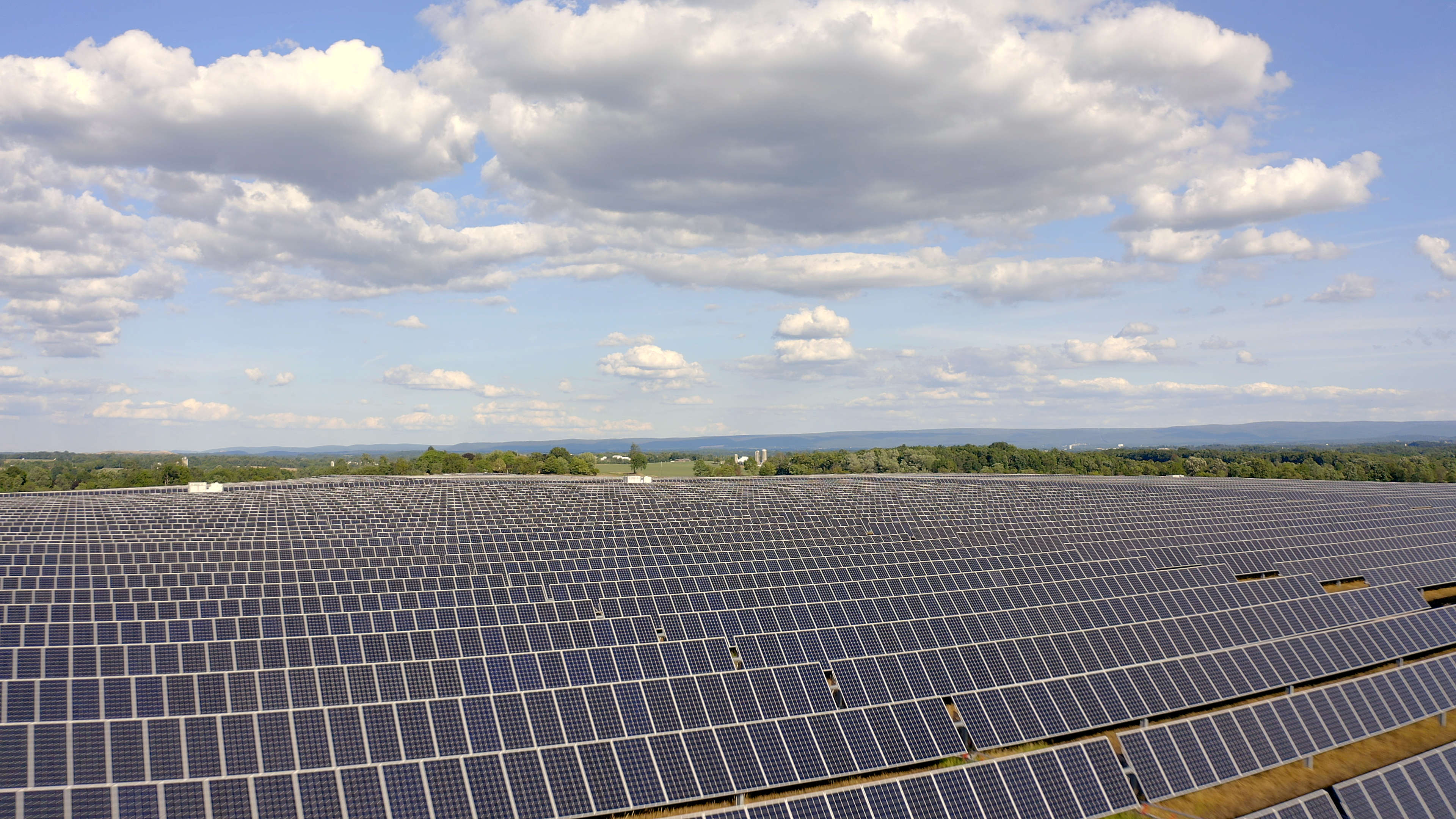 Aerial photo of solar farm