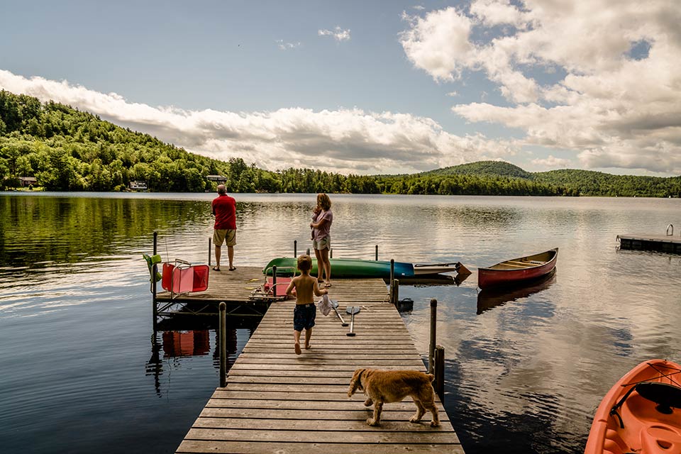 family vacation on a lake in upstate New York